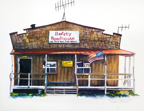 Safety Roadhouse - Fine Art Watercolor Print