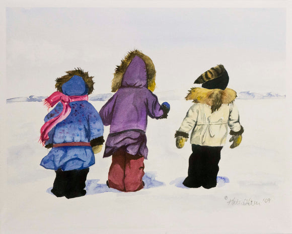 Three Kids - Watercolor Fine Art Print